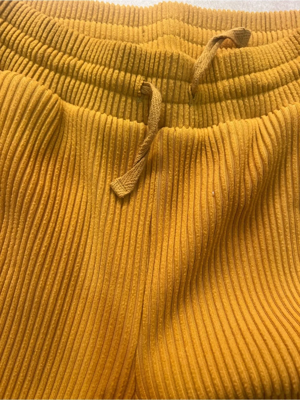 Kids Ribbed Pull-On Pants in Mustard(k)